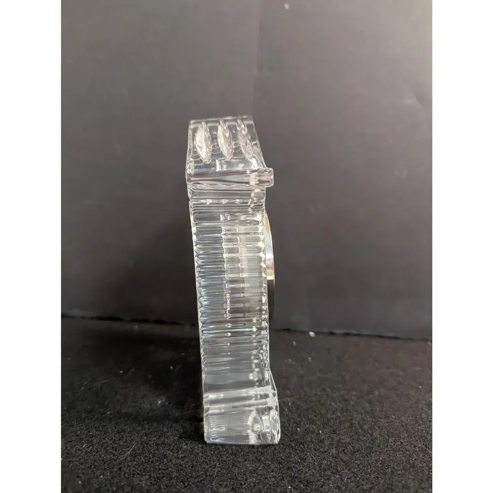 Vintage Waterford Crystal Grecian Desk Clock Roman Numerals Quartz